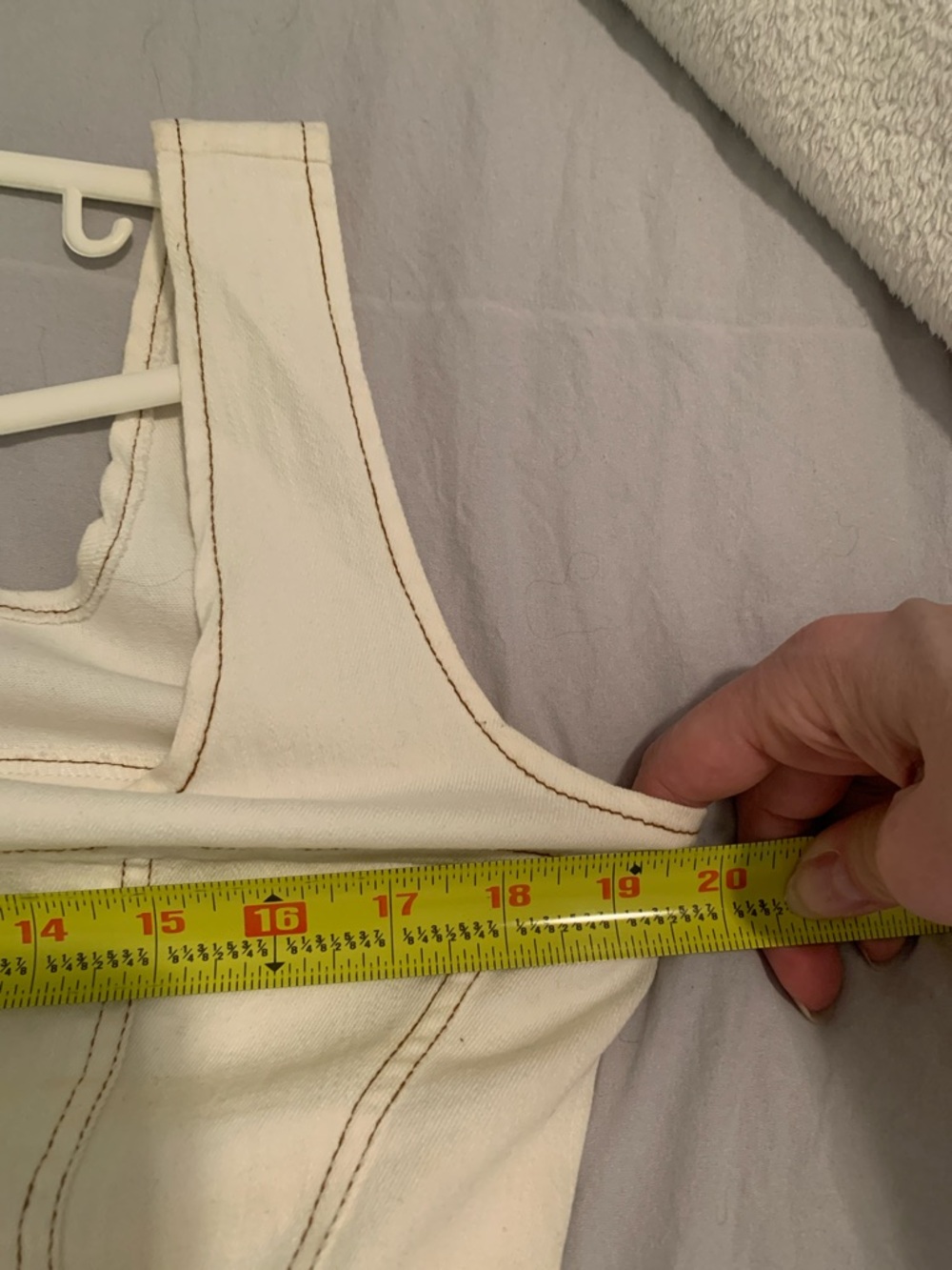 light denim Dress with Brown Contrast Stitching - Picture 8 of 12